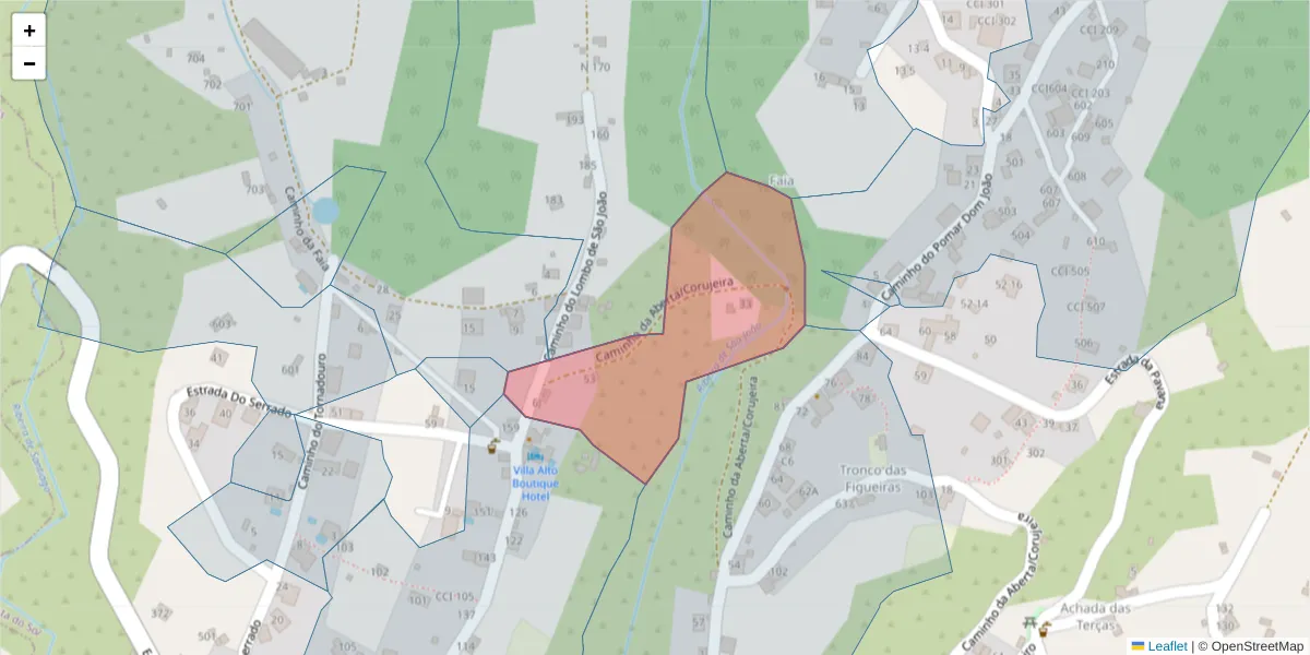 Mapa detalhado do código postal 9360-553 com limites, códigos postais vizinhos e agências dos correios