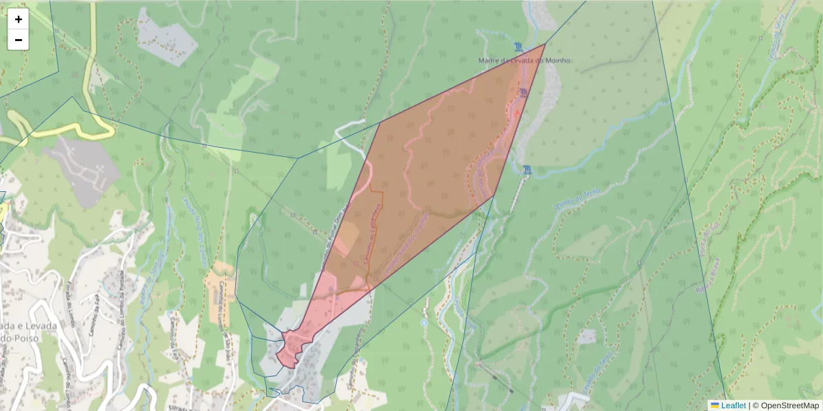 Mapa detalhado do código postal 9360-582 com limites, códigos postais vizinhos e agências dos correios