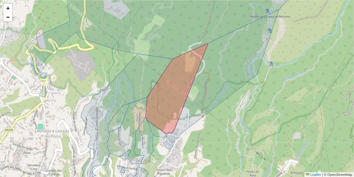 Mapa detalhado do código postal 9360-583 com limites, códigos postais vizinhos e agências dos correios