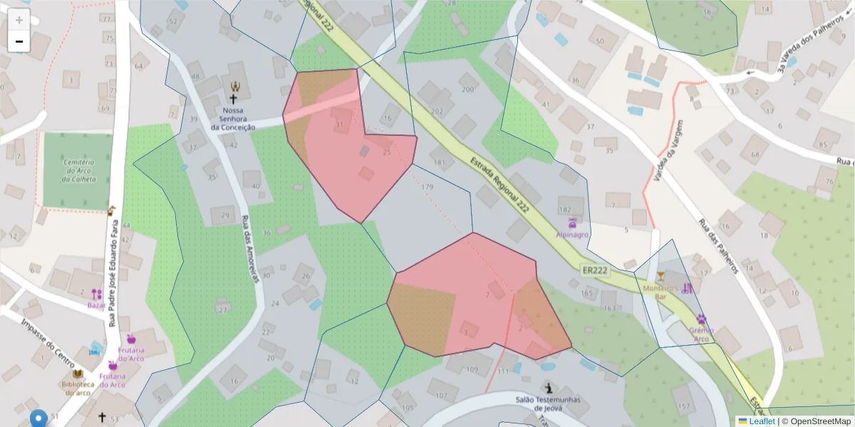Mapa detalhado do código postal 9370-047 com limites, códigos postais vizinhos e agências dos correios
