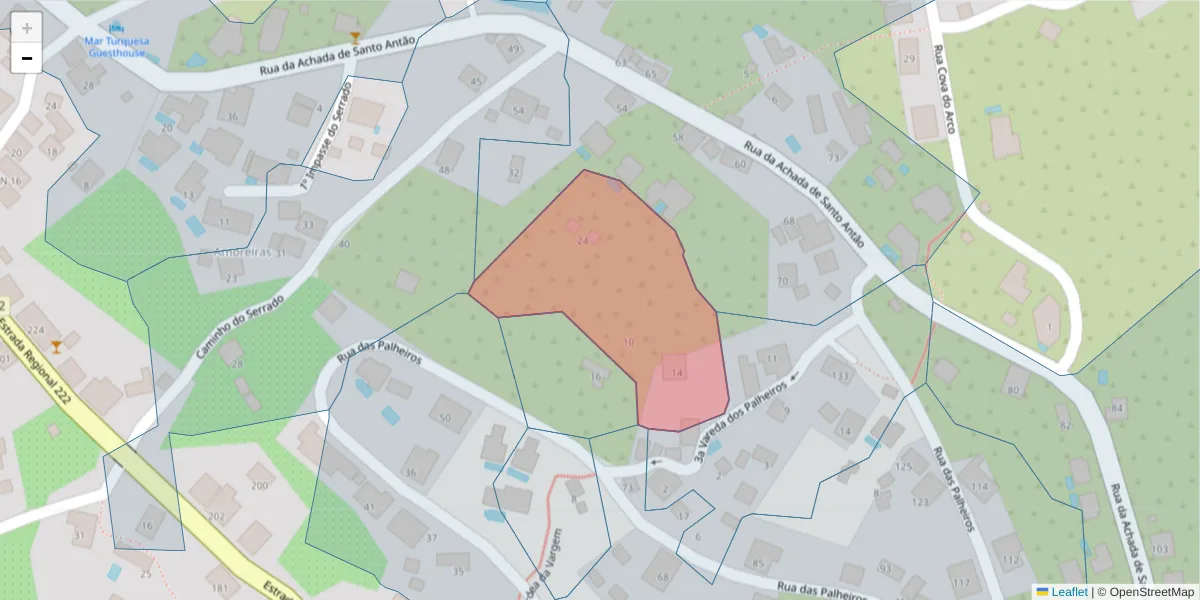 Mapa detalhado do código postal 9370-067 com limites, códigos postais vizinhos e agências dos correios
