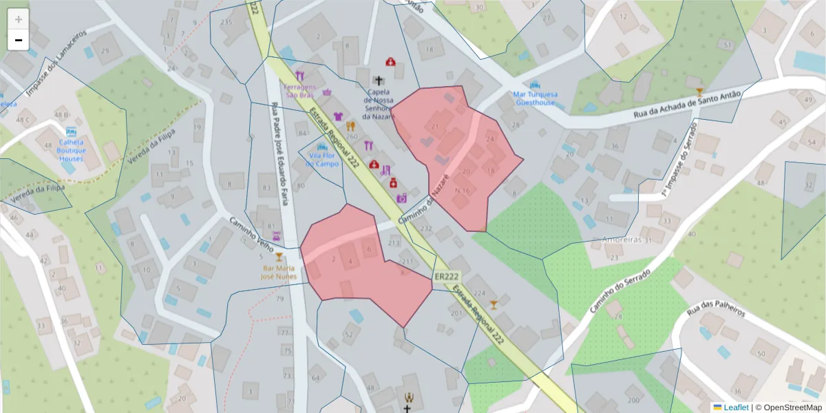 Mapa detalhado do código postal 9370-072 com limites, códigos postais vizinhos e agências dos correios