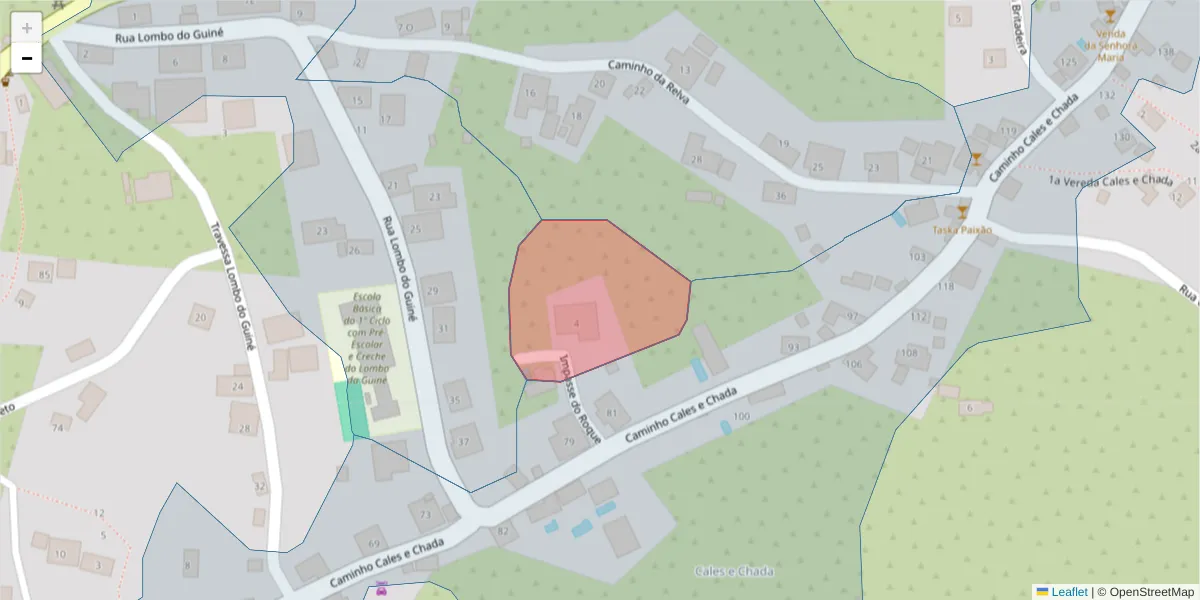 Mapa detalhado do código postal 9370-092 com limites, códigos postais vizinhos e agências dos correios