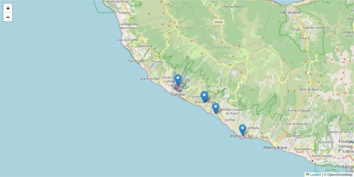 Mapa detalhado do código postal 9370-139 com limites, códigos postais vizinhos e agências dos correios