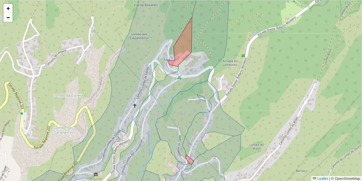 Mapa detalhado do código postal 9370-162 com limites, códigos postais vizinhos e agências dos correios