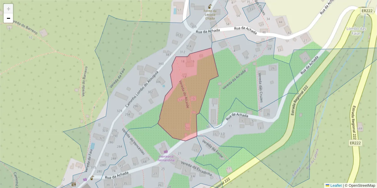 Mapa detalhado do código postal 9370-170 com limites, códigos postais vizinhos e agências dos correios