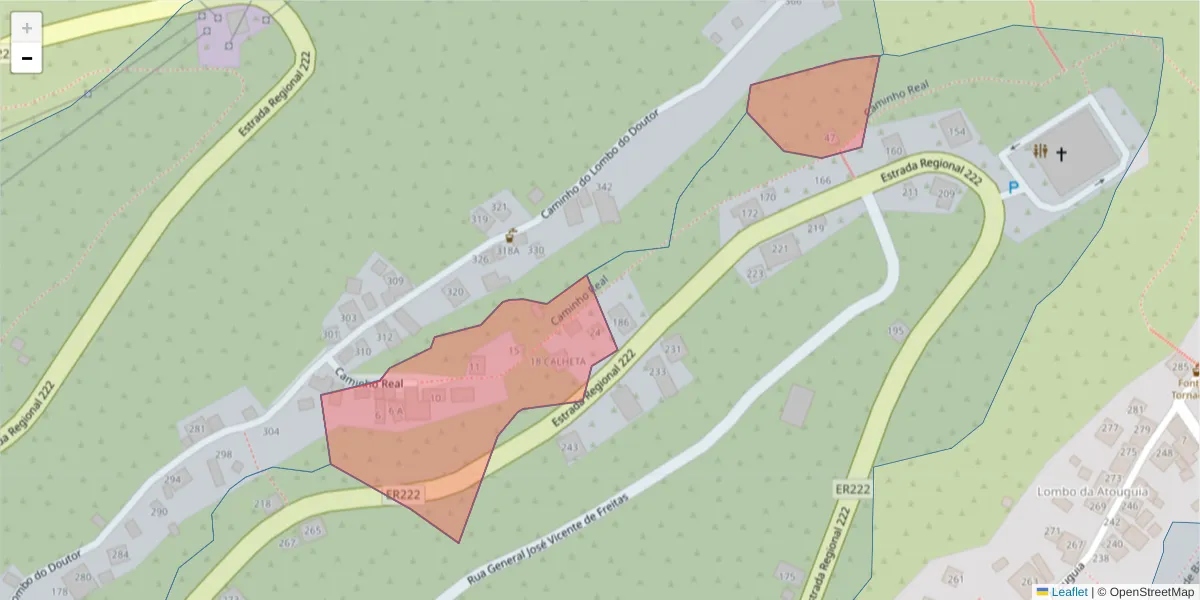 Mapa detalhado do código postal 9370-171 com limites, códigos postais vizinhos e agências dos correios
