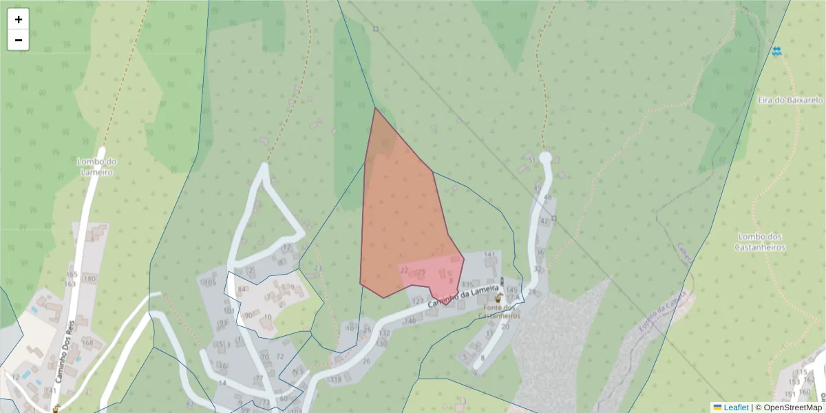 Mapa detalhado do código postal 9370-235 com limites, códigos postais vizinhos e agências dos correios