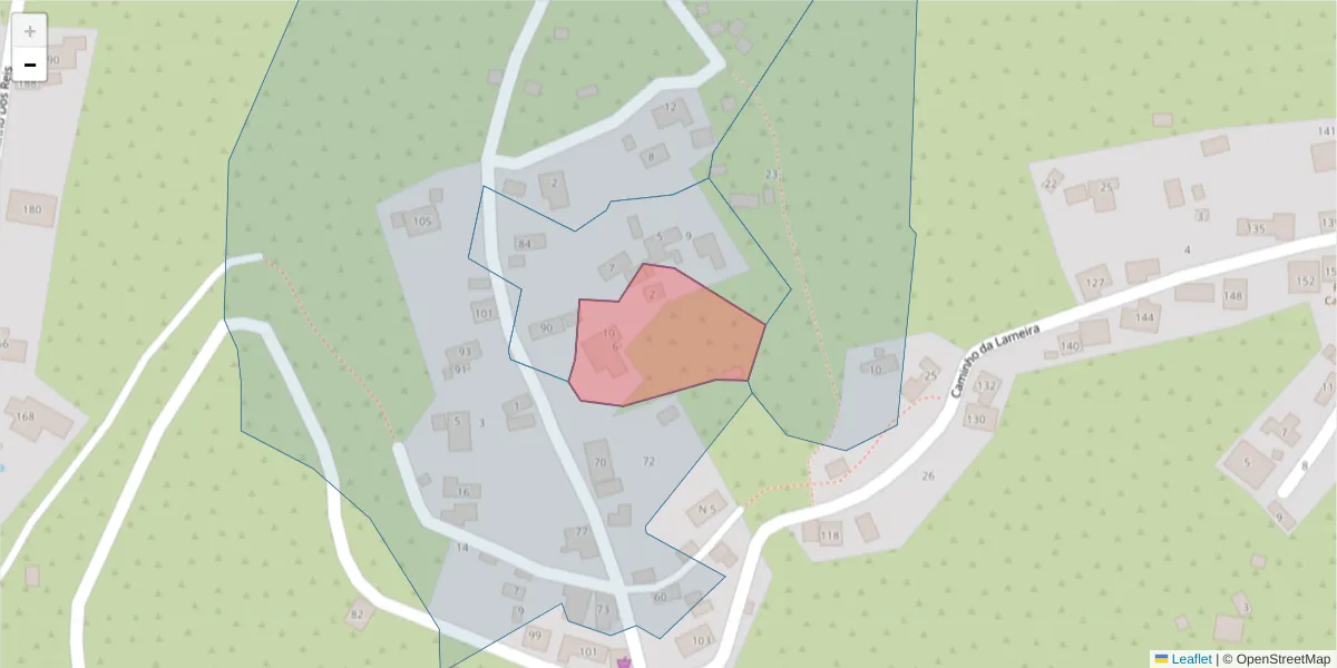 Mapa detalhado do código postal 9370-266 com limites, códigos postais vizinhos e agências dos correios