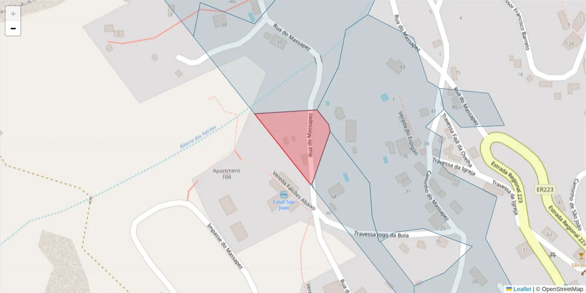 Mapa detalhado do código postal 9370-301 com limites, códigos postais vizinhos e agências dos correios