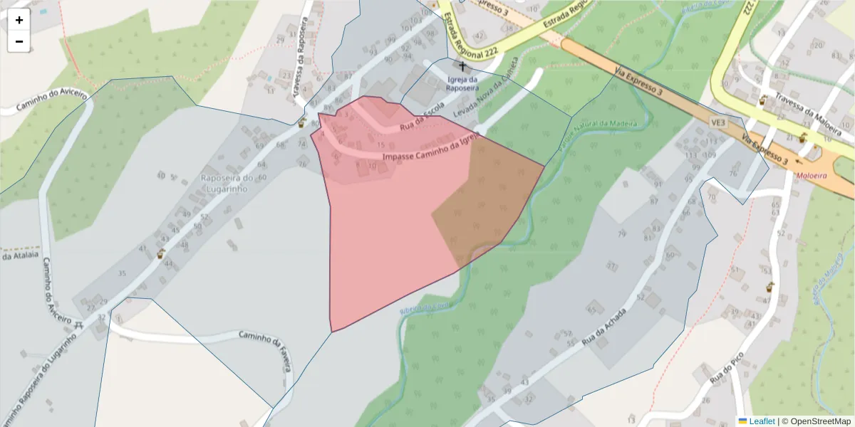 Mapa detalhado do código postal 9370-334 com limites, códigos postais vizinhos e agências dos correios