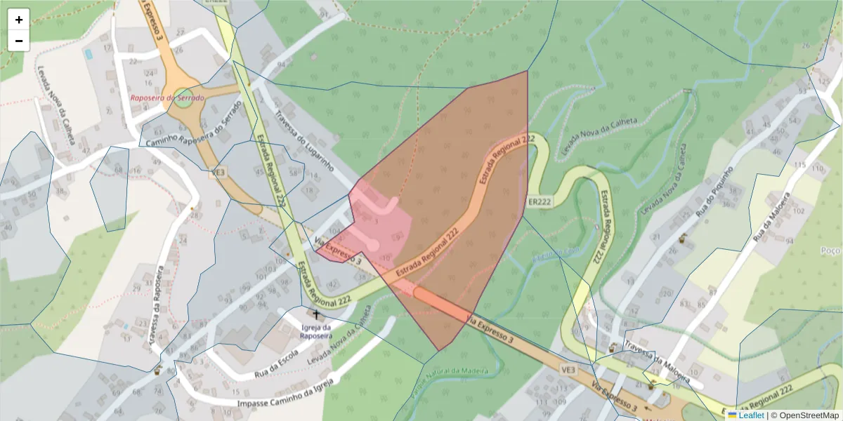 Mapa detalhado do código postal 9370-350 com limites, códigos postais vizinhos e agências dos correios