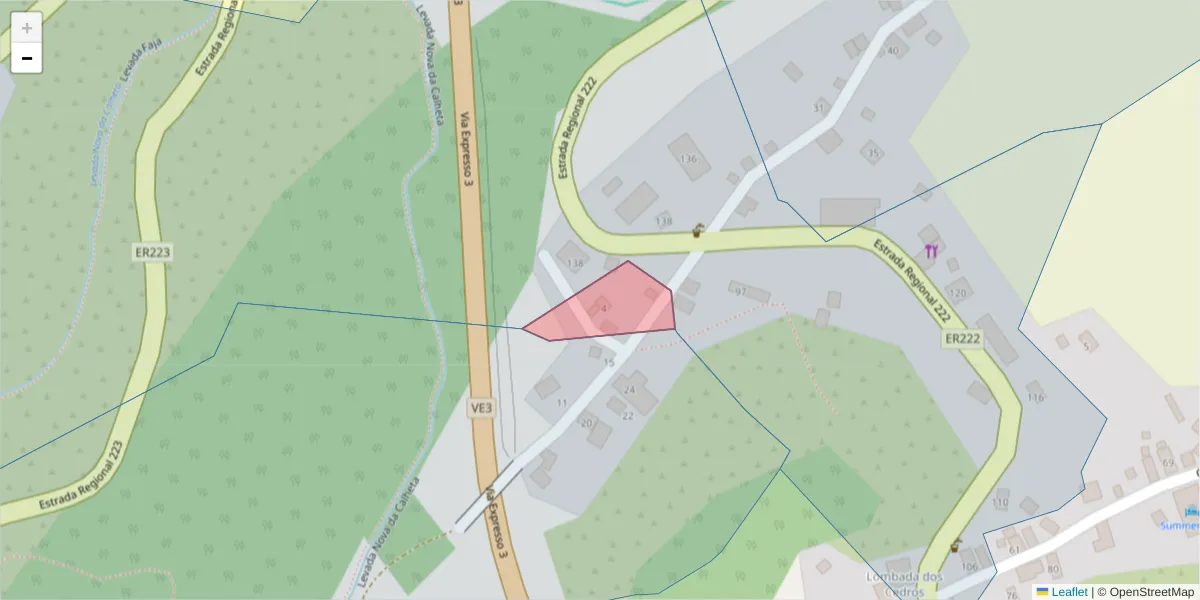 Mapa detalhado do código postal 9370-357 com limites, códigos postais vizinhos e agências dos correios