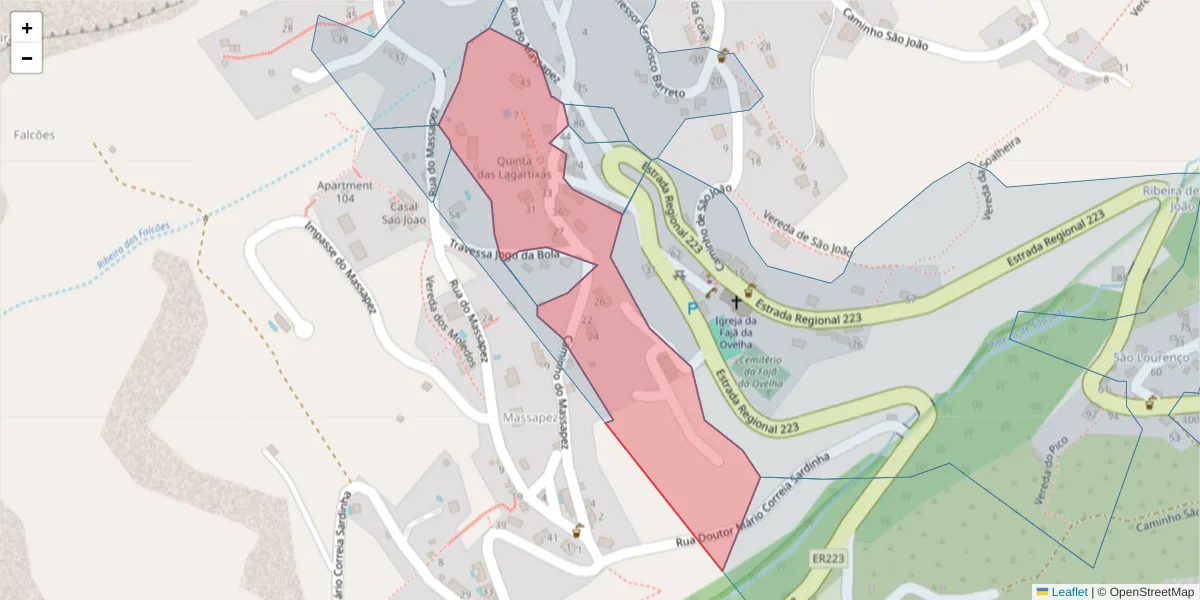 Mapa detalhado do código postal 9370-376 com limites, códigos postais vizinhos e agências dos correios