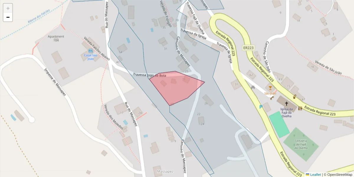 Mapa detalhado do código postal 9370-398 com limites, códigos postais vizinhos e agências dos correios
