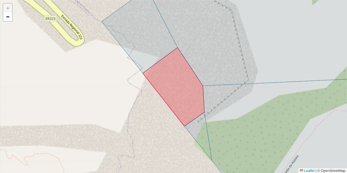 Mapa detalhado do código postal 9370-568 com limites, códigos postais vizinhos e agências dos correios