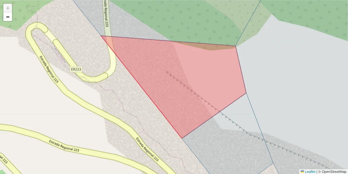 Mapa detalhado do código postal 9370-579 com limites, códigos postais vizinhos e agências dos correios