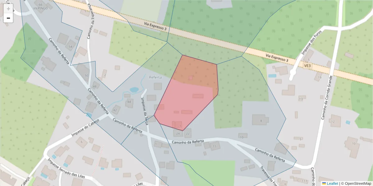 Mapa detalhado do código postal 9370-639 com limites, códigos postais vizinhos e agências dos correios