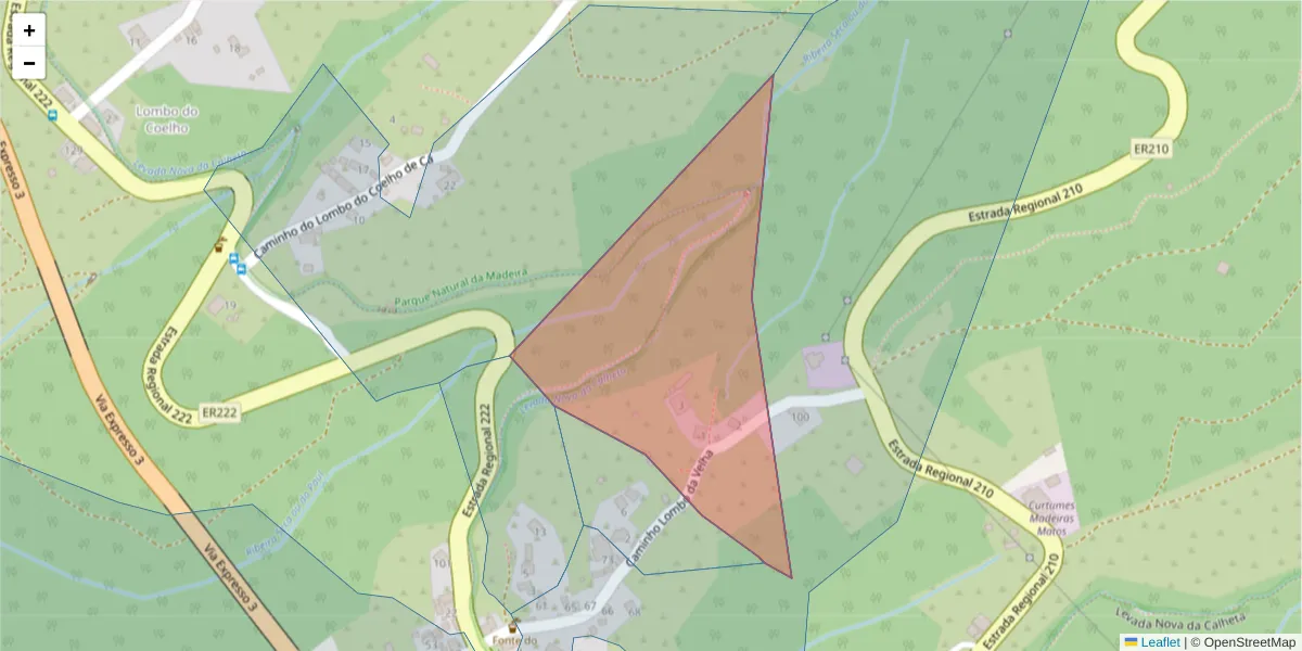 Mapa detalhado do código postal 9370-658 com limites, códigos postais vizinhos e agências dos correios