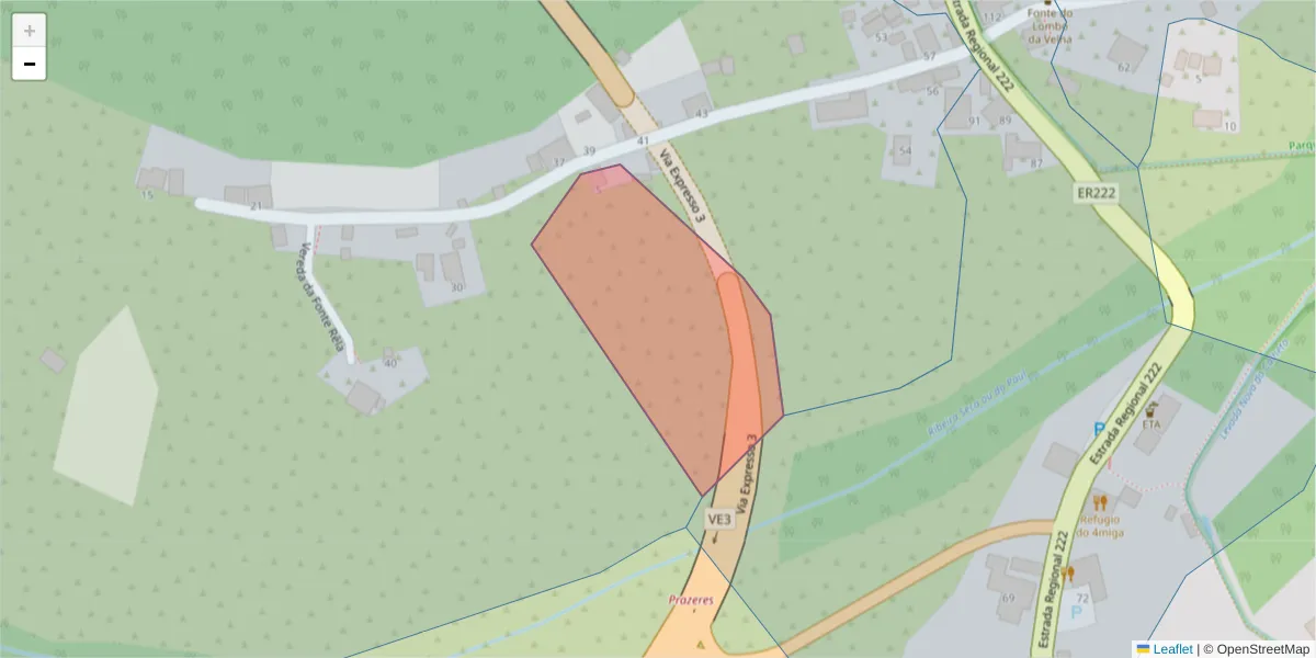 Mapa detalhado do código postal 9370-662 com limites, códigos postais vizinhos e agências dos correios
