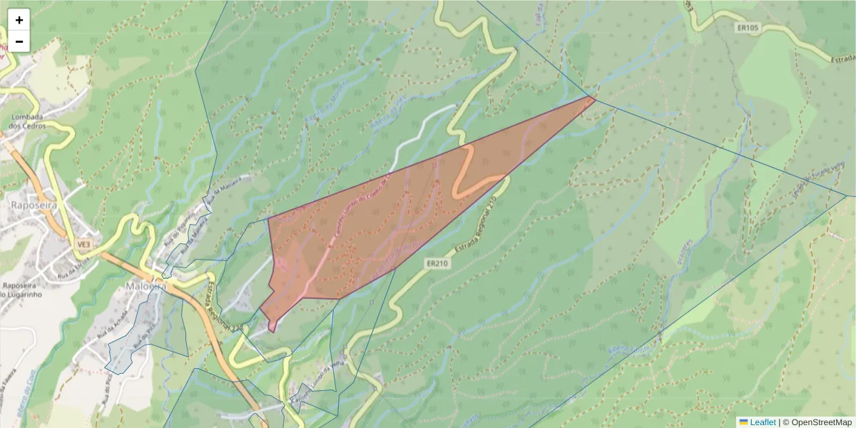 Mapa detalhado do código postal 9370-665 com limites, códigos postais vizinhos e agências dos correios