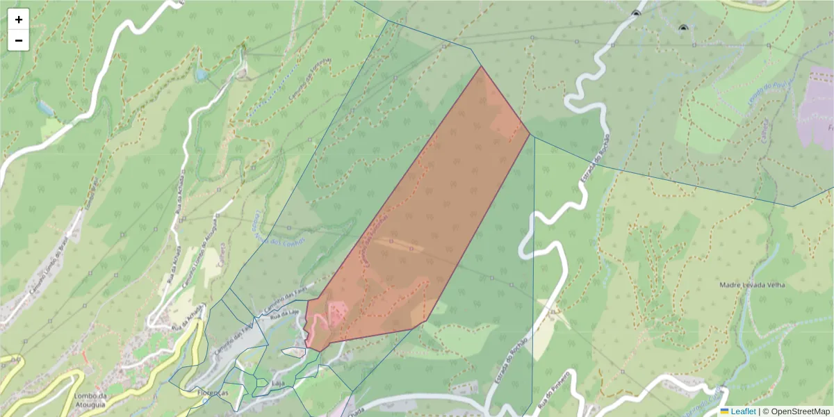Mapa detalhado do código postal 9370-729 com limites, códigos postais vizinhos e agências dos correios