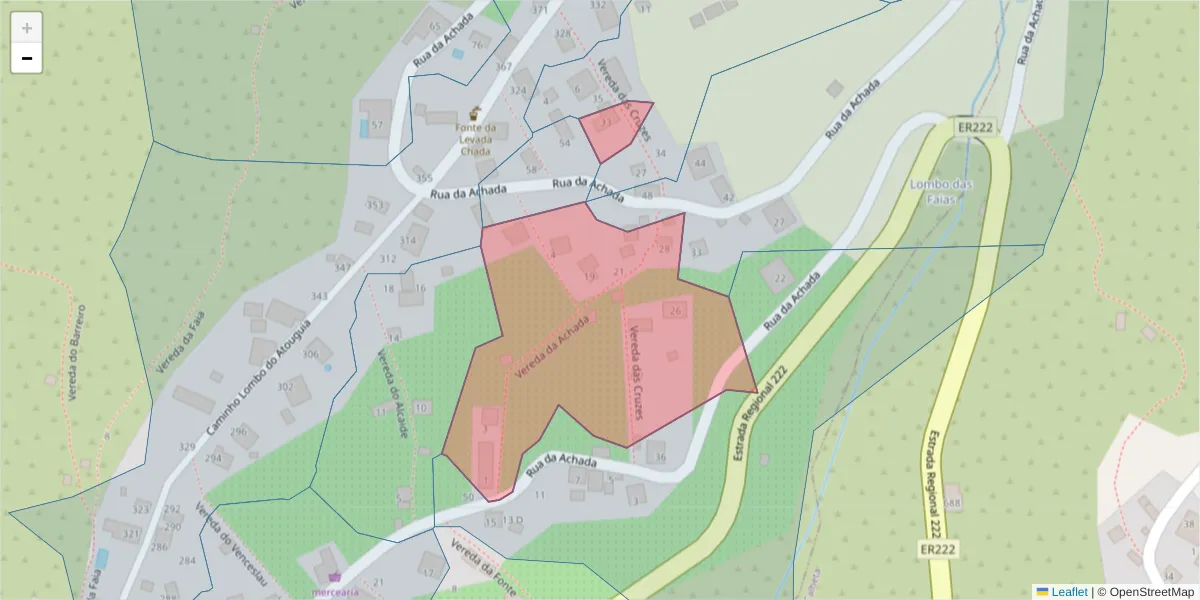 Mapa detalhado do código postal 9370-752 com limites, códigos postais vizinhos e agências dos correios
