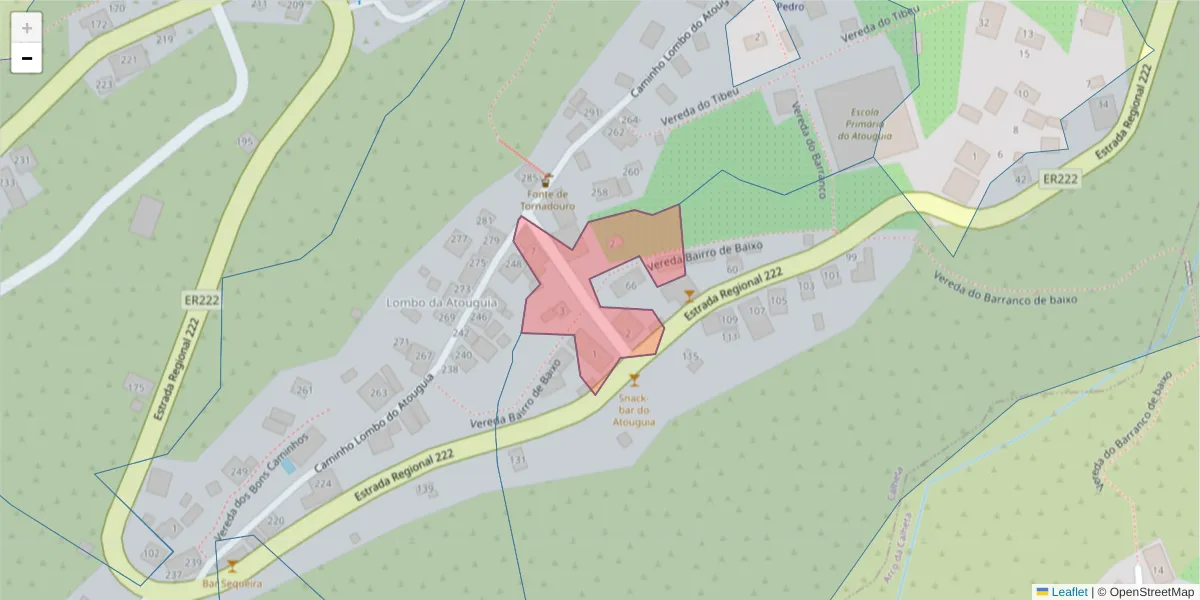 Mapa detalhado do código postal 9370-757 com limites, códigos postais vizinhos e agências dos correios