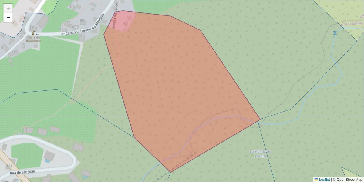 Mapa detalhado do código postal 9370-760 com limites, códigos postais vizinhos e agências dos correios