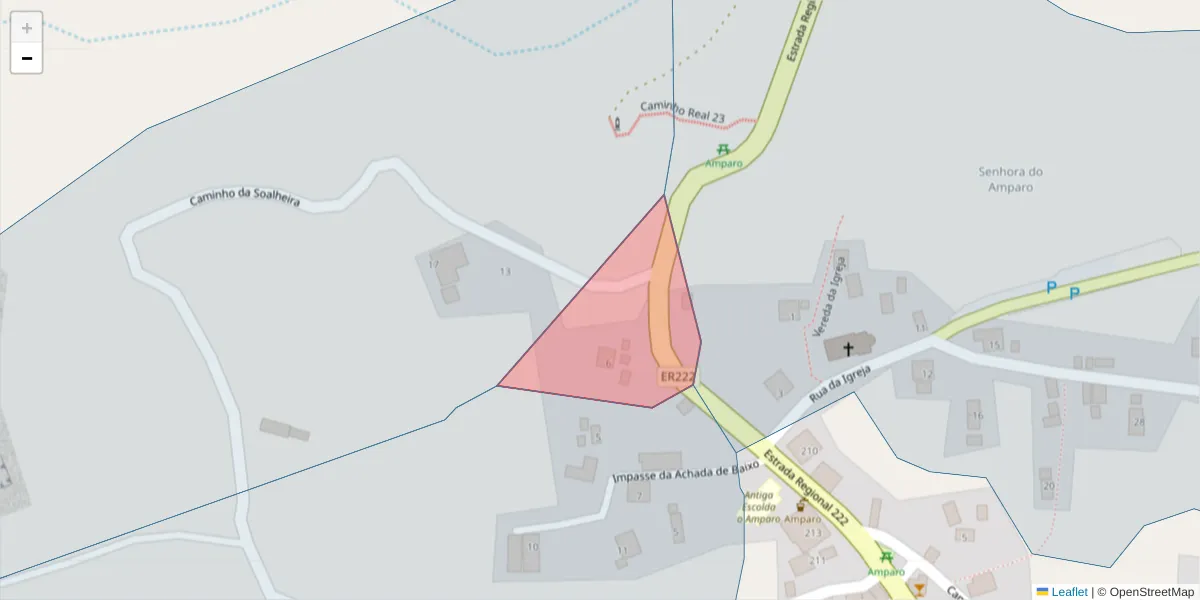 Mapa detalhado do código postal 9385-213 com limites, códigos postais vizinhos e agências dos correios