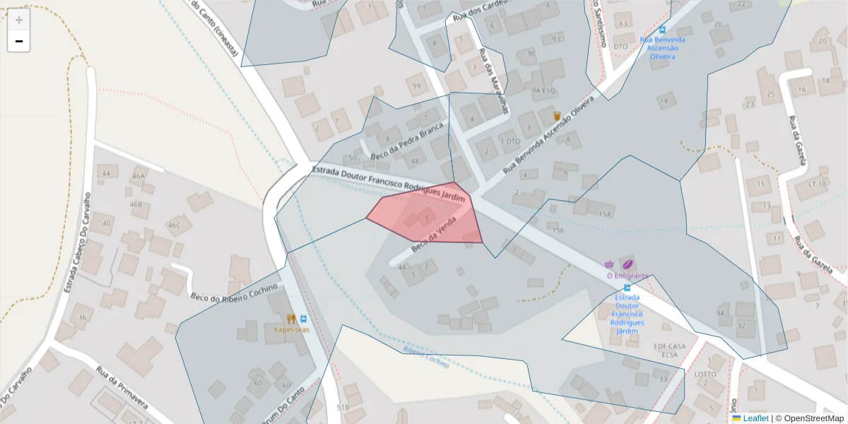 Mapa detalhado do código postal 9400-131 com limites, códigos postais vizinhos e agências dos correios