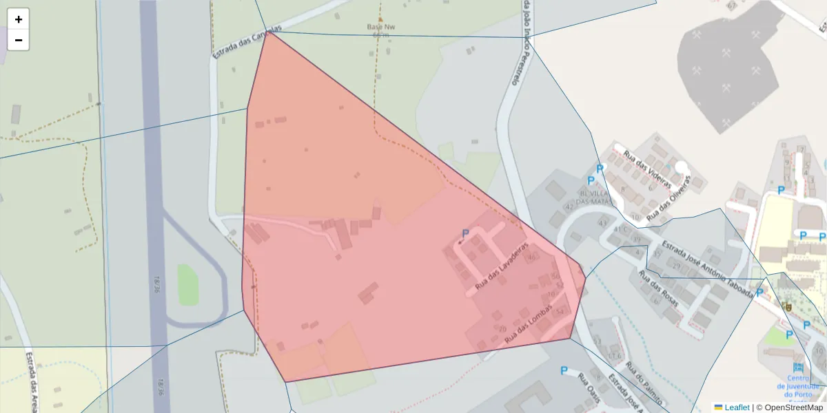 Mapa detalhado do código postal 9400-135 com limites, códigos postais vizinhos e agências dos correios