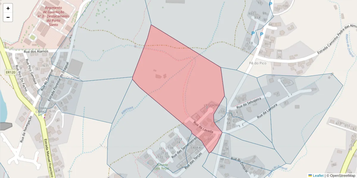 Mapa detalhado do código postal 9400-197 com limites, códigos postais vizinhos e agências dos correios
