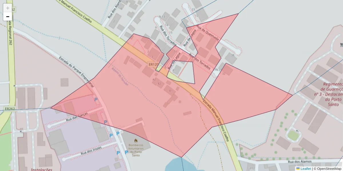 Mapa detalhado do código postal 9400-243 com limites, códigos postais vizinhos e agências dos correios