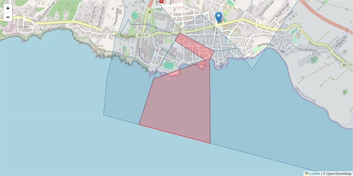 Mapa detalhado do código postal 9560-043 com limites, códigos postais vizinhos e agências dos correios