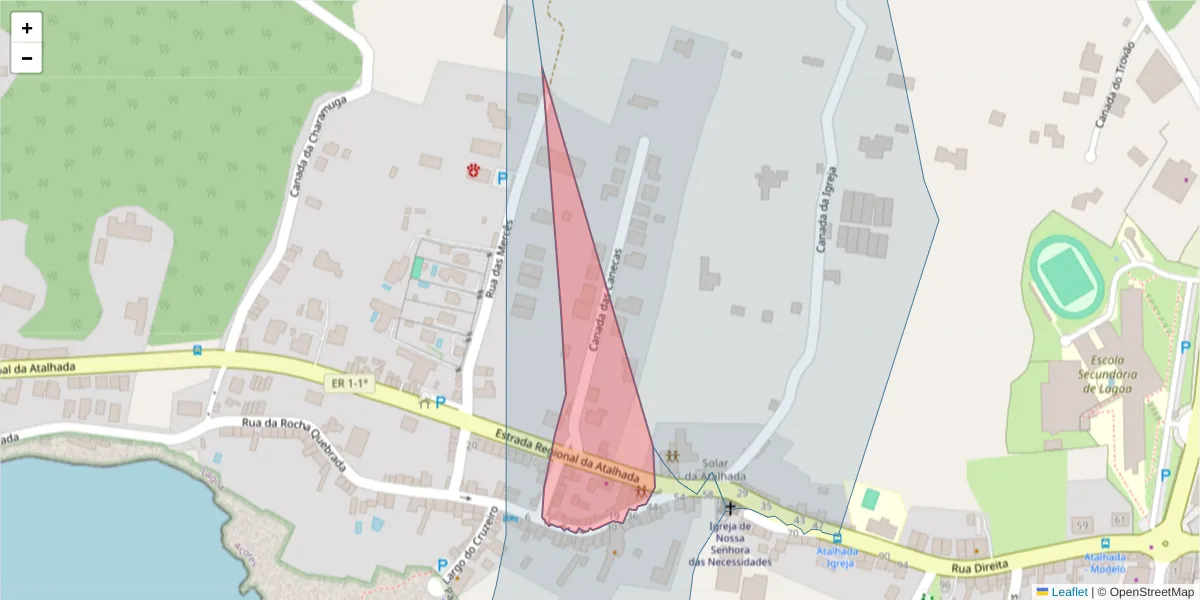 Mapa detalhado do código postal 9560-419 com limites, códigos postais vizinhos e agências dos correios