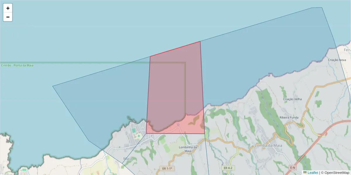 Mapa detalhado do código postal 9625-337 com limites, códigos postais vizinhos e agências dos correios