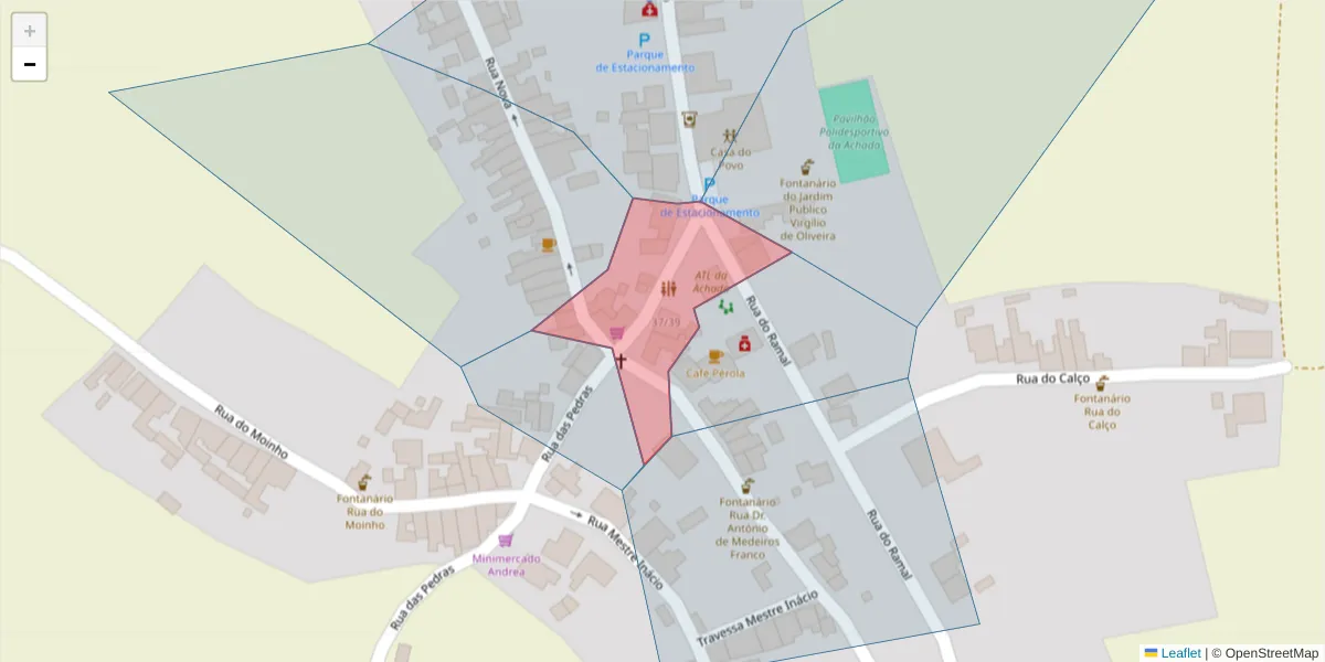 Mapa detalhado do código postal 9630-013 com limites, códigos postais vizinhos e agências dos correios