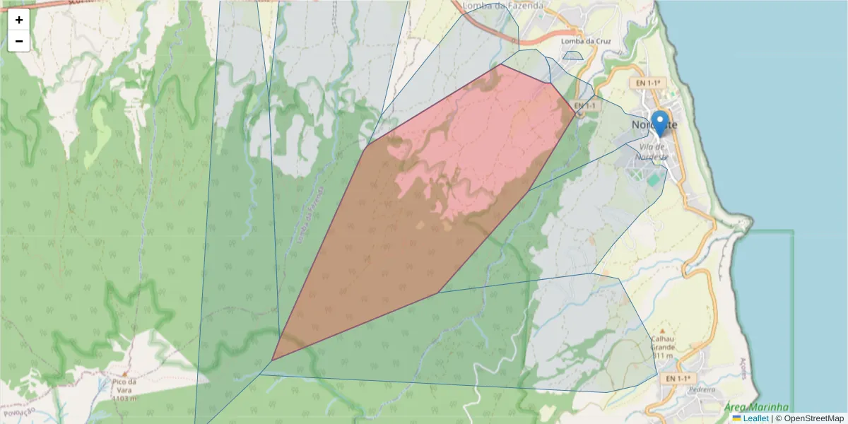 Mapa detalhado do código postal 9630-084 com limites, códigos postais vizinhos e agências dos correios