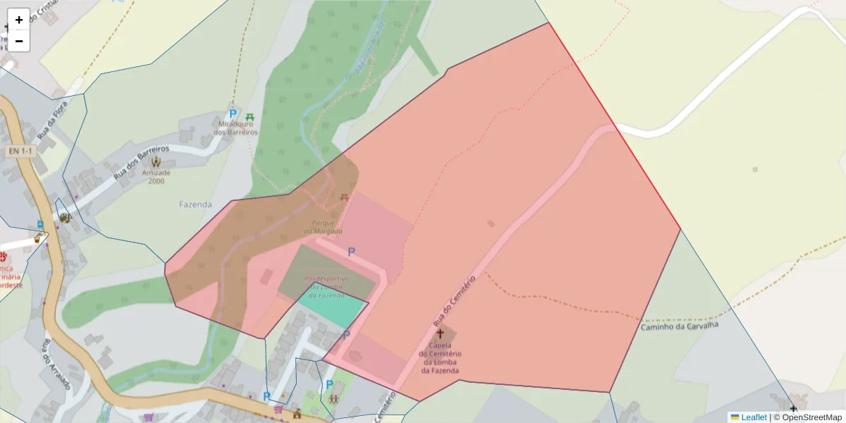 Mapa detalhado do código postal 9630-127 com limites, códigos postais vizinhos e agências dos correios