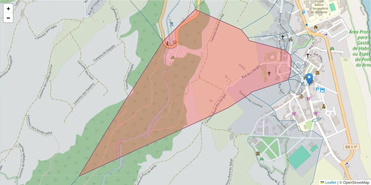 Mapa detalhado do código postal 9630-160 com limites, códigos postais vizinhos e agências dos correios