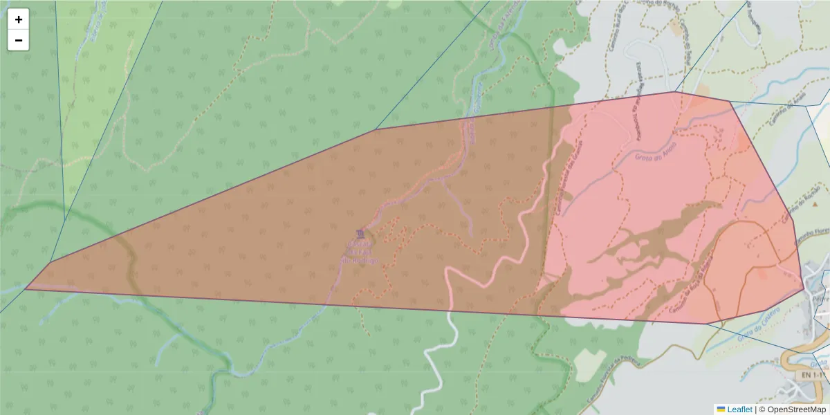 Mapa detalhado do código postal 9630-172 com limites, códigos postais vizinhos e agências dos correios