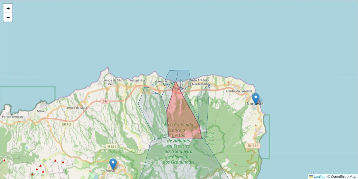 Mapa detalhado do código postal 9630-227 com limites, códigos postais vizinhos e agências dos correios