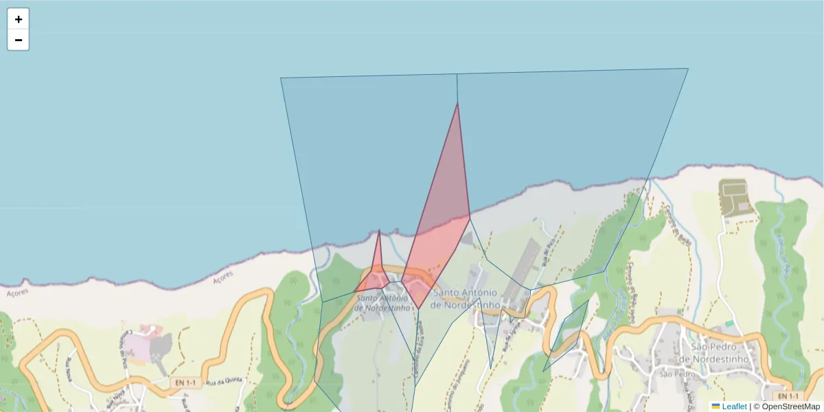 Mapa detalhado do código postal 9630-241 com limites, códigos postais vizinhos e agências dos correios