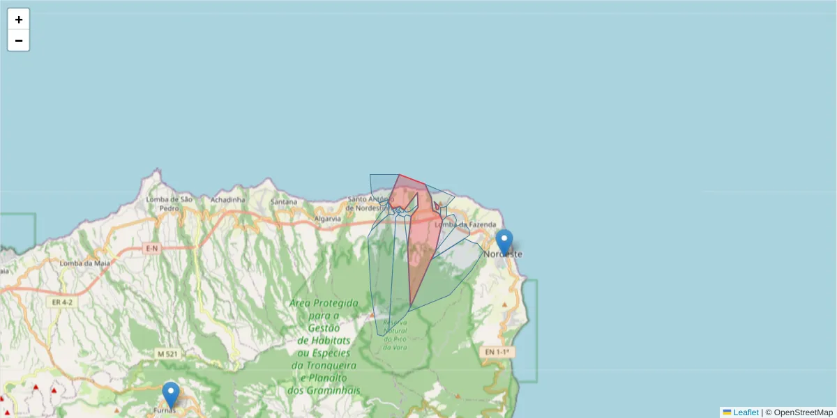 Mapa detalhado do código postal 9630-250 com limites, códigos postais vizinhos e agências dos correios