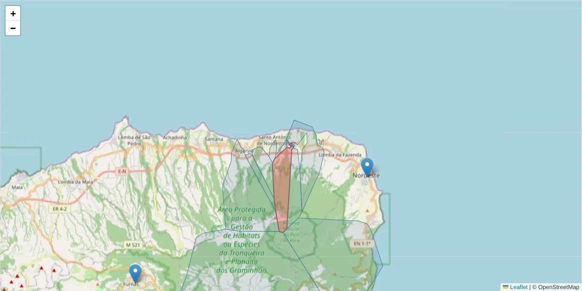 Mapa detalhado do código postal 9630-255 com limites, códigos postais vizinhos e agências dos correios