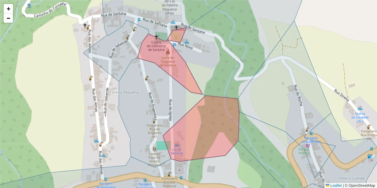 Mapa detalhado do código postal 9630-307 com limites, códigos postais vizinhos e agências dos correios