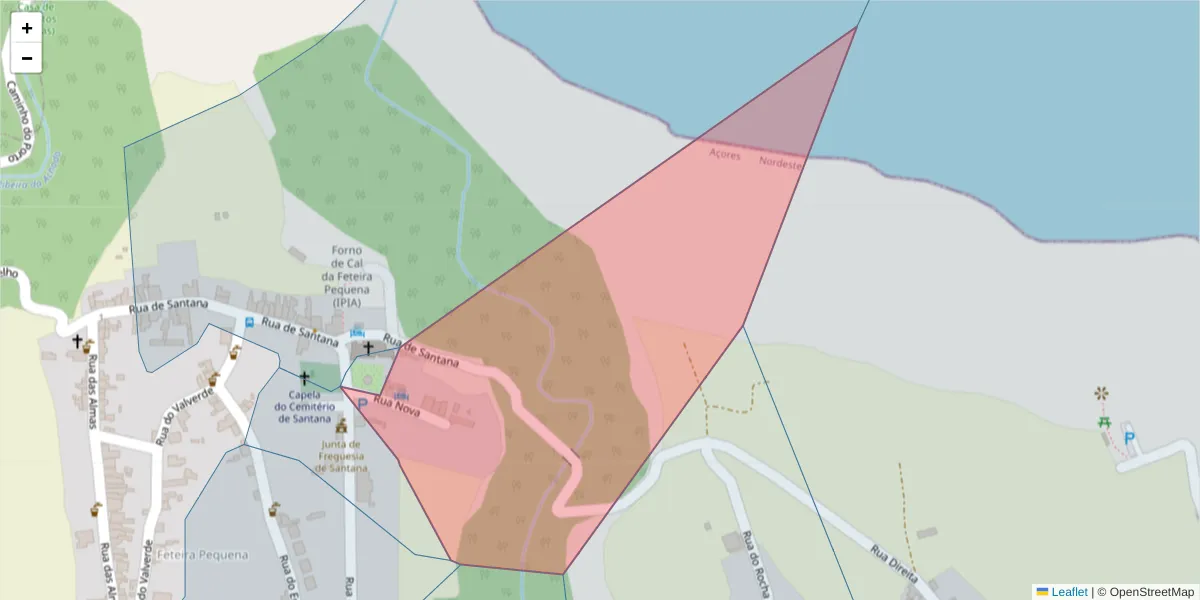 Mapa detalhado do código postal 9630-308 com limites, códigos postais vizinhos e agências dos correios