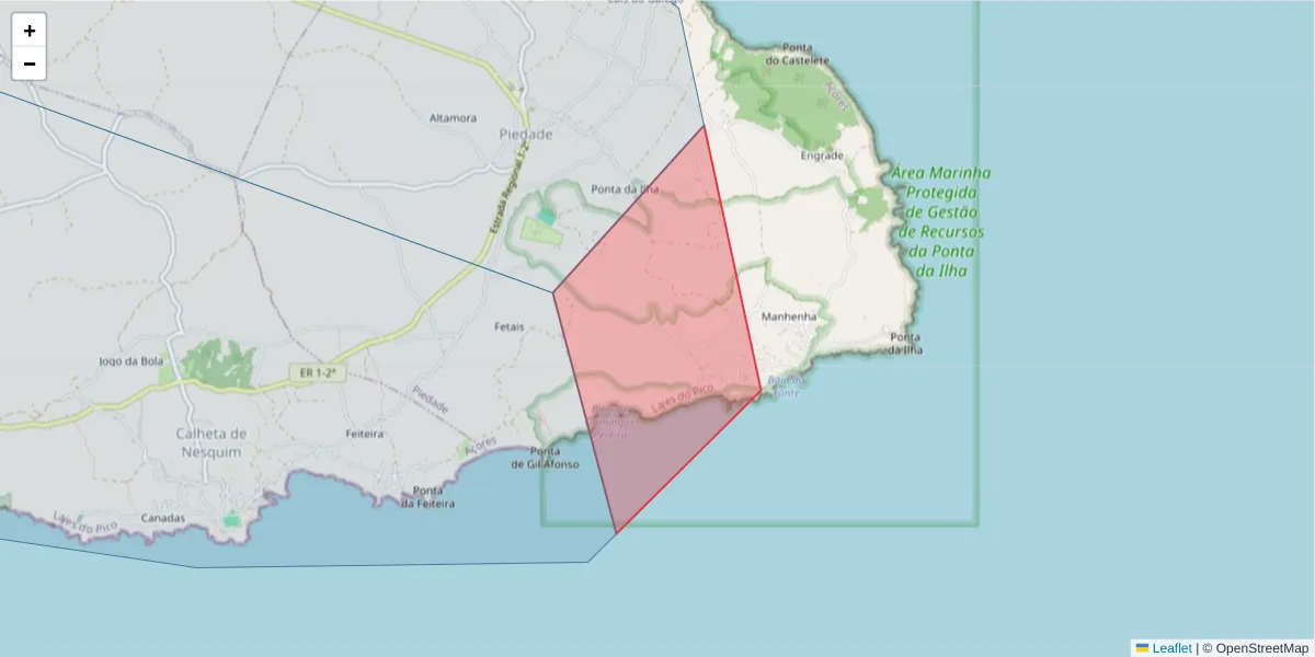 Mapa detalhado do código postal 9930-209 com limites, códigos postais vizinhos e agências dos correios