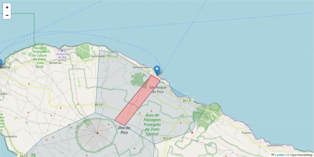 Mapa detalhado do código postal 9940-365 com limites, códigos postais vizinhos e agências dos correios